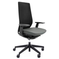 Drehstuhl schwarz grau Bürostuhl Design Bürostühle mit Armlehnen Netzgewebe Profim AccisPro
