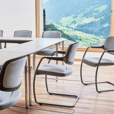 Freischwinger Besucherstuhl grau Besucherstühle mit Armlehnen Konferenzstuhl giroflex 161