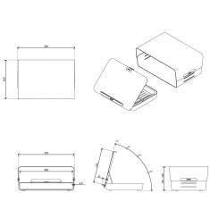 technisches Bild Dataflex Addit Bento® ergonomisches Schreibtischset 223