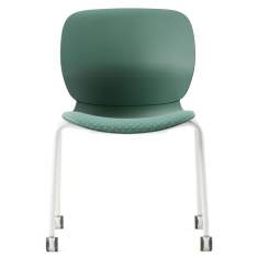 Besucherstuhl Kunststoff Besucherstühle mit Rollen Konferenzstuhl Kantinen grün Haworth Maari