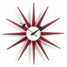Wanduhren Wall Clocks - Sunburst Clock rot