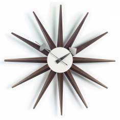 Wanduhren Wall Clocks - Sunburst Clock Nussbaum
