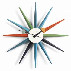 Wanduhren Wall Clocks - Sunburst Clock mehrfarbig
