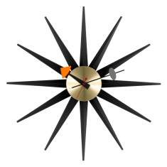 Wanduhren Wall Clocks - Sunburst Clock schwarz