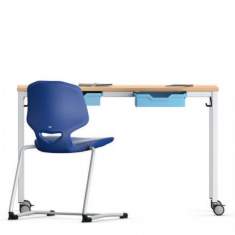Schreibtisch mit Rollen Schulungstisch Schülertisch VS EcoTable-Q