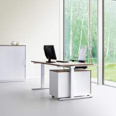 höhenverstellbarer Schreibtisch, Büromöbel Schreibtische weiß Holz, REISS ECO N2
höhenverstellbar