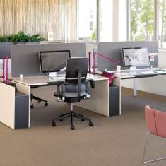 Tisch-Organisations/Trennwandsysteme Schreibtischaufsatz, Steelcase, Akustik Rückwand Divisio Frameless Screen