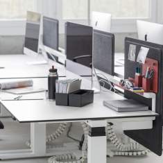 Schreibtisch höhenverstellbar, Büromöbel Schreibtische weiß ergonomisch, Lista Office LO, Sitz-Stehtisch LO-Extend