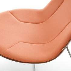 Lounge Sessel Büro Clubsessel Stoff orange Loungemöbel, profim, Chic Lounge