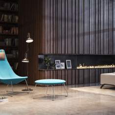 Lounge Sessel Büro Clubsessel Stoff hellblau Loungemöbel, profim, Chic Lounge