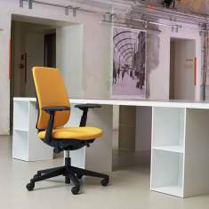 Bürostuhl ergonomisch Bürodrehstuhl Design gelb mit Armlehnen HAWORTH, Comforto 29