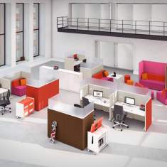 Loungesofa Büro Loungemöbel pink, König + Neurath, NET.WORK.PLACE SITZELEMENTE