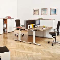 Schreibtisch höhenverstellbar Büromöbel Schreibtische ergonomisch Holz König + Neurath, TABLE.T