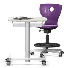 Mobiler Lehrertisch Schultisch auf Rollen Seminartisch auf Rollen Möbel rollbar, VS, Shift+ BStand