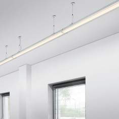 Leuchtröhre Büro Pendelleuchte länglich LED Büroleuchte weiß, Hansa, LED Alu Connect