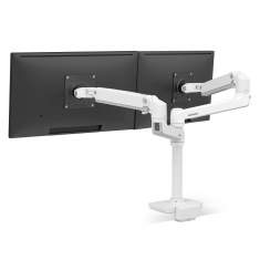 Monitorhalter Tischhalterung Monitorhalterung Ergotron LX Dual Monitor Arm in Weiss mit flacher Tischklemme