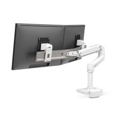 Monitorhalter Monitorhalterungen Ergotron LX Dual Direct Monitor Arm in Weiß mit flacher Tischklemme