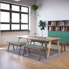 Konferenztisch Holz Konferenztische mit Quertraverse Haworth Intuity Park Bench
mit Schubladen
rechteckige Tischplatte