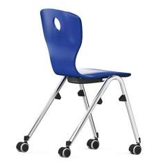 Besucherstuhl blau Besucherstühle mit Rollen Konferenzstühle Cafeteria/ Mensa Stühle, VS, Compass-VF 1