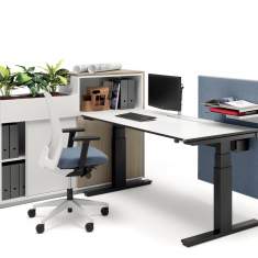 Kleiner Schreibtisch höhenverstellbar ergonomische Büromöbel Schreibtische verstellbar WINI, WINEA ECO Tischsystem