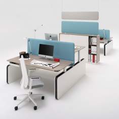 höhenverstellbarer Schreibtisch grau Büro Schreibtische Design Büromöbel  WINI WINEA FLOW - Wangentisch