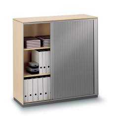 Büroschränke modular Büroschrank grau Büromöbel Schiebetürschrank Holz WINI, WINEA MATRIX