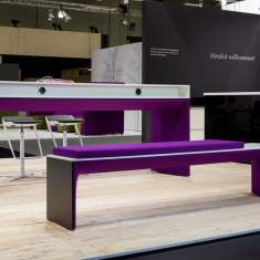 Hochtisch Büro Stehtisch violett Schreibtisch Steckdosen Büromöbel Tisch Büromöbel, WINI, WINEA PLUS
