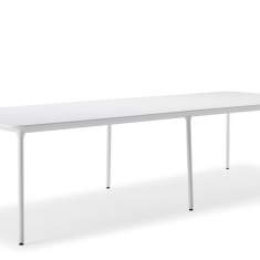 Konferenztisch weiss Konferenztische Aluminium Tisch Büro Offecct Phoenix Table
abgerundete Tischplatte