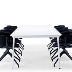 Konferenztisch weiss Konferenztische Aluminium Tisch Büro Offecct Phoenix Table
abgerundete Tischplatte