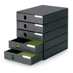 Schubladensysteme schwarz Schubladen Kunststoff System4 Schubladenbox