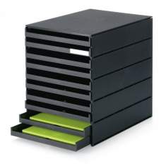 Schubladensysteme schwarz Schubladen Kunststoff System4 Schubladenbox