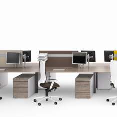 Schreibtisch höhenverstellbar, Arbeitstisch Büro Holz, Design Bürotisch, WINI, WINEA ECO Tischsystem