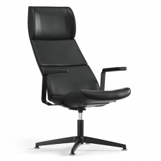 Lounge Sessel Leder schwarz Bürosessel, MARTINSTOLL, Collection S