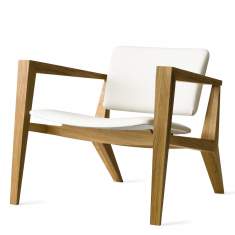 Design Loungesessel Büro Loungemöbel Holz Sessel weiss Skandiform, Conica