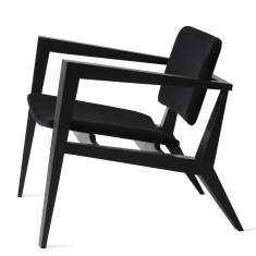 Design Loungesessel Büro Loungemöbel Holz Sessel schwarz Skandiform, Conica