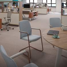 Besucherstuhl grau Freischwinger Besucherstühle Büro Konferenzstühle Haworth Intermezzo