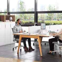 Schreibtisch modern Büromöbel Schreibtische Holz Team-Tisch Steelcase, B-Free Tisch