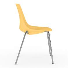Besucherstuhl gelb Besucherstühle Kunststoff Cafeteria Stuhl stapelbar Viasit Solix