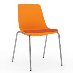 Besucherstuhl orange Besucherstühle Kunststoff Cafeteria Stuhl stapelbar Viasit Solix