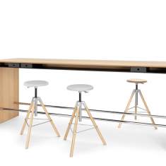 Team-Tisch Holz Team-Tische Konferenztisch Büro Konferenztische Stehtisch gross Girsberger La Punt Bench
rechteckige Tischplatte
Wangenfuss