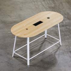 Besprechungstisch Holz Besprechungstische hoch Konferenztisch Büro Stehtisch REISS Trailo® D Besprechung
abgerundete Tischplatte