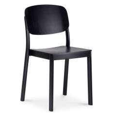 Stuhl Holz Besucherstuhl Holzschale Besucherstühle schwarz Kantinen Stuhl Domino
