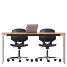Einzeltisch mit Rundrohrbeinen Schreibtisch Stahl Schreibtische VS Cross-R
