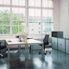 Schreibtisch 4-fuss höhenverstellbar Holzplatte Büro,  Identi, axon Arbeitstisch