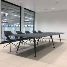 Konferenztisch schwarz Konferenztische Büro Identi, curva Meetingtisch
rechteckige Tischplatte