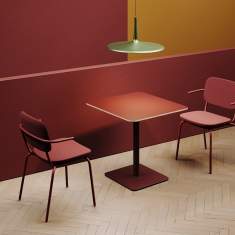 Designer Beistelltisch rot Beistelltische Bistrotisch Cafeteria Tisch Profim Revo