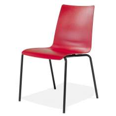 Besucherstuhl rot Holschale Besucherstühle mit Vierfußgestell Stapelsessel ohne Armlehnen Konferenzstuhl Konferenzstühle Kusch+Co 1300 Paxo
