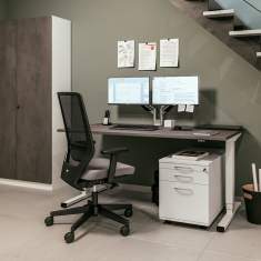 höhenverstellbarer Schreibtisch Holz Bürotisch höhenverstellbar Bürotische Home Office Büro Tisch Assmann Büromöbel Easy