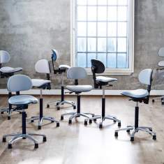 Ergonomischer Bürostuhl blau Schreibtischstuhl ergonomisch, Flokk, RH Support
