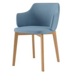 Besucherstuhl Holz Besucherstühle blau Konferenzstuhl Cafeteria Stuhl Assmann Büromöbel Triest